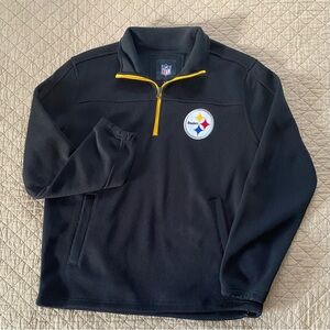 Pittsburgh Steelers Thermal  Knit NFL Black Quarter-Zip Pullover
